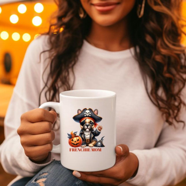 Pirate French Bulldog Halloween Frenchie Mom Coffee Mug (Creator Uploaded)