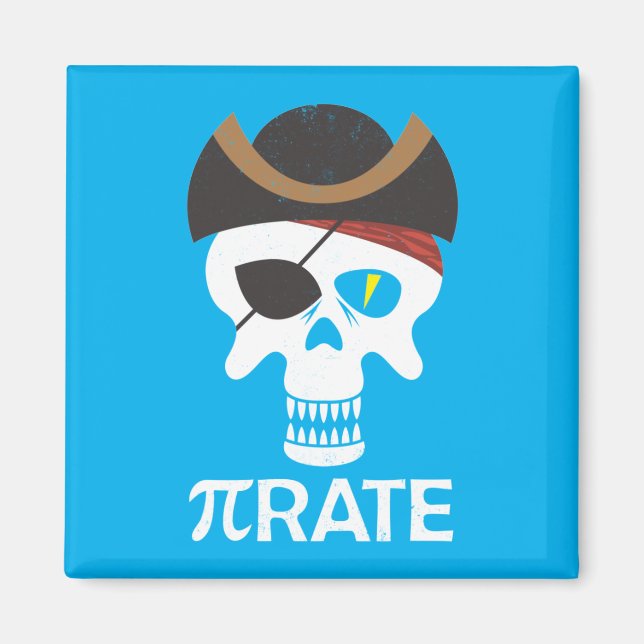 PiRate Funny Pi Day Math Skull Magnet (Front)