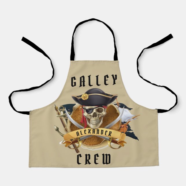 Pirate Galley Crew Personalize  Apron (Front)