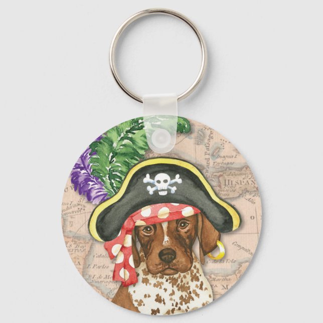 Pirate German Shorthaired Pointer Keychain (Front)