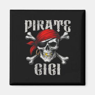Pirate Gigi Jolly Roger Flag And Skull Crossbones Magnet