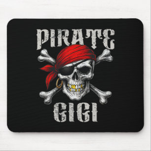 Pirate Gigi Jolly Roger Flag And Skull Crossbones Mouse Pad