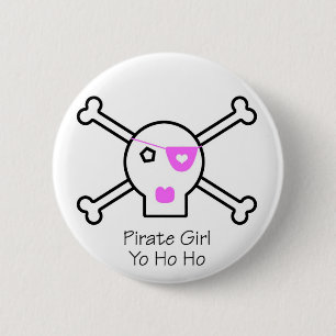 Pirate Girl 2 Inch Round Button