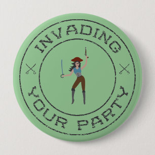Pirate Girl Button