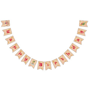 Pirate Girl Treasure Map Fun Birthday Party Bunting Flags