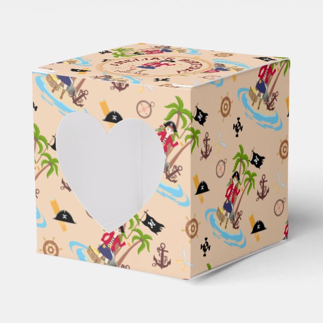 Pirate Girl Treasure Map Fun Birthday Party Favor Box (Front Side)