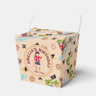 Pirate Girl Treasure Map Fun Birthday Party Favor Box