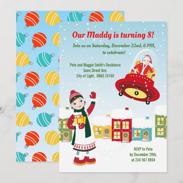 Pirate Girl Treasure Map Fun Birthday Party Invitation (Front/Back)