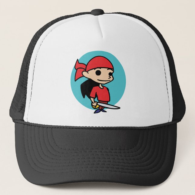 Pirate Girl Trucker Hat (Front)
