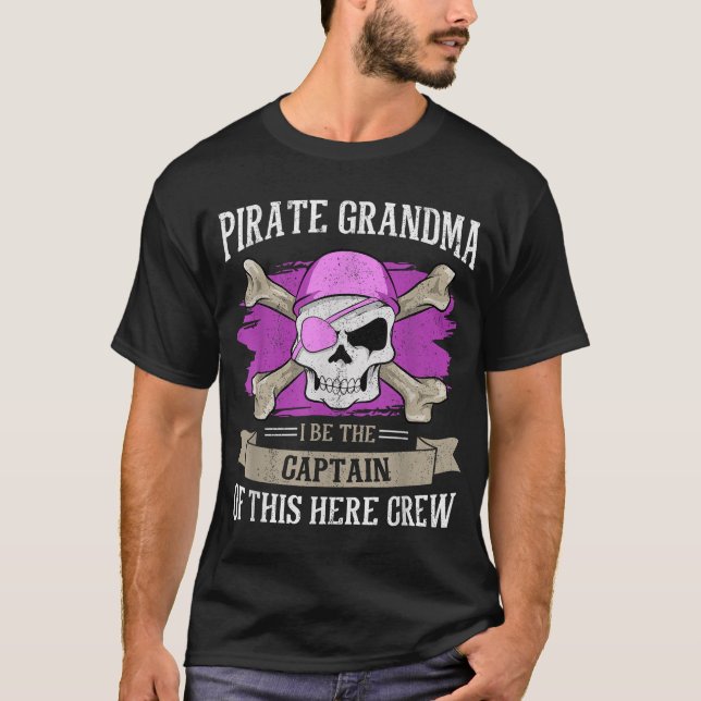 Pirate Grandma Caribbean Captain Grandmother  T-Shirt (Front)