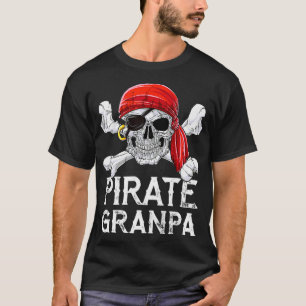 Pirate Grandpa T shirt Jolly Roger Flag Skull Cro