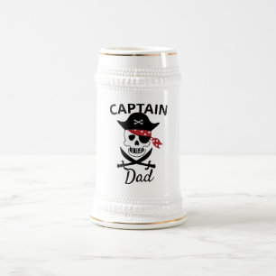 Pirate Graphic Ceramic Beer Mug, Home Bar Beer Stein