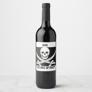 PIRATE GROG BOTTLE WINE LABEL