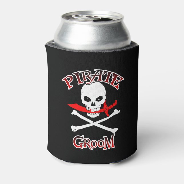 Pirate Groom  Can Cooler (Can Back)