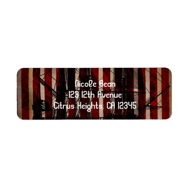 Pirate Grunge Birthday Party Address Labels (Front)