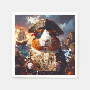 Pirate Guinea Pig  Napkin