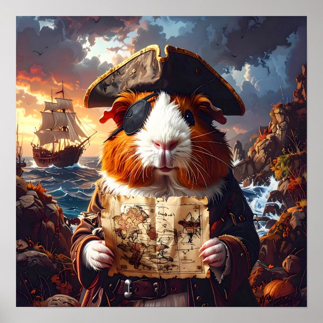 Pirate Guinea Pig Poster (Front)