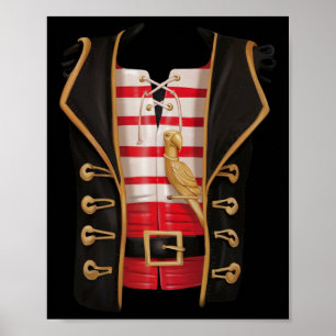 Pirate Halloween Kids Costume Tee Poster
