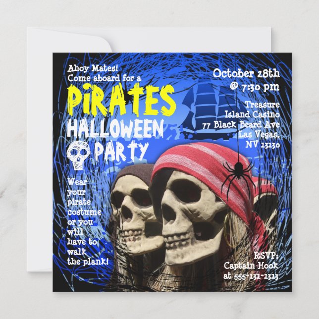 Pirate Halloween Party Invitation (Front)