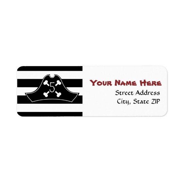 Pirate Hat Birthday Address Label (Front)