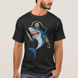 Pirate Hat Sharks Love Animal Mens Womens T-Shirt