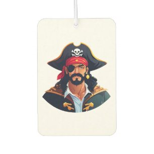 Pirate head with hat sailor and Eye Patch and Bear Air Freshener