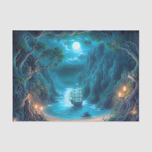 Pirate Hideaway Cove Decoupage Paper (Front)