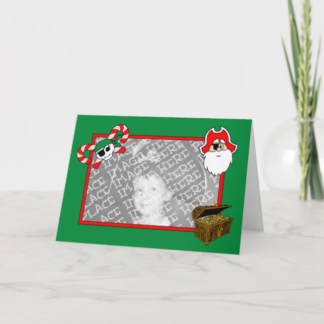 Pirate Holiday Card Template (Design#2) (Front)