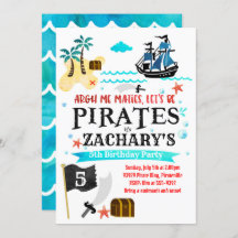 Pirate invitation fête d'anniversaire Pirates