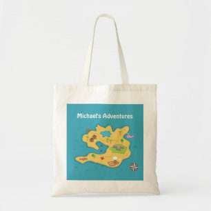 Pirate Island Adventure Treasure Map For Boys Tote Bag