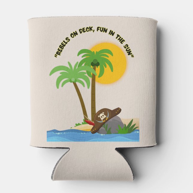 pirate island  beach can cooler (Back)