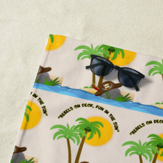 pirate island beach towel