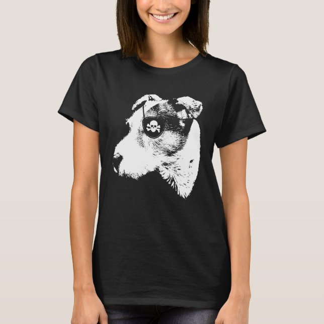 Pirate JACK RUSSELL TERRIER Shirt With Eye Patch S (Front)