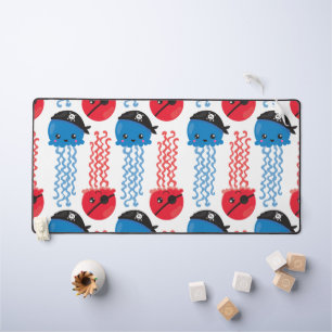 Pirate Jellyfish, Jellyfish Pattern, Sea Animals Desk Mat