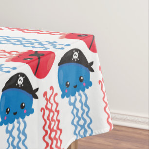 Pirate Jellyfish, Jellyfish Pattern, Sea Animals Tablecloth