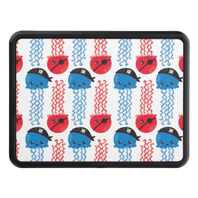 Pirate Jellyfish, Jellyfish Pattern, Sea Animals Trailer Hitch Cover (Front)