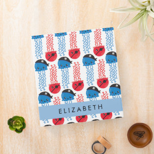Pirate Jellyfish, Jellyfish Pattern, Your Name Binder