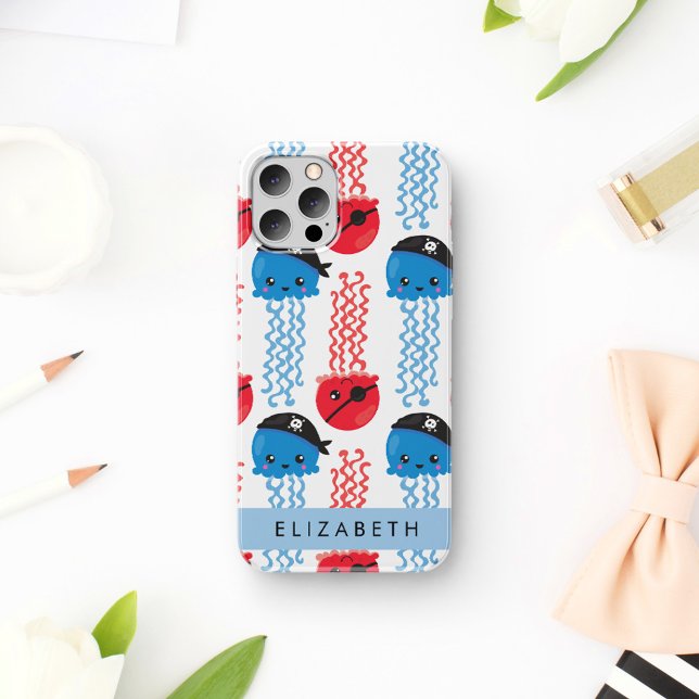 Pirate Jellyfish, Jellyfish Pattern, Your Name Case-Mate iPhone Case (Creator Uploaded)