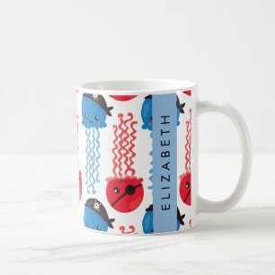 Pirate Jellyfish, Jellyfish Pattern, Your Name Coffee Mug