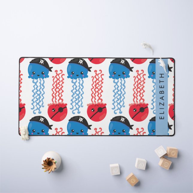 Pirate Jellyfish, Motif de méduses, Votre nom (Tableau pour enfants)