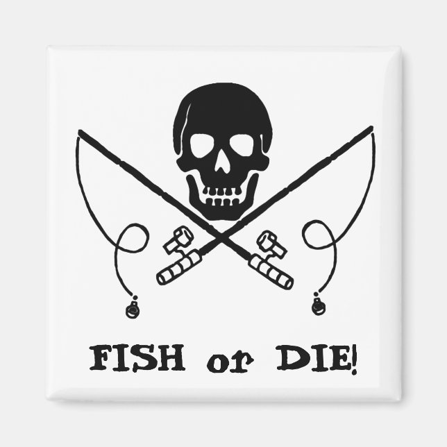 Pirate Jolly Roger Fishing Magnet (Front)