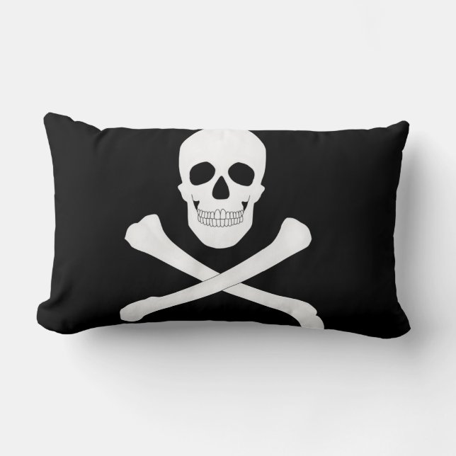 Pirate (Jolly Roger) Flag Lumbar Pillow (Front)