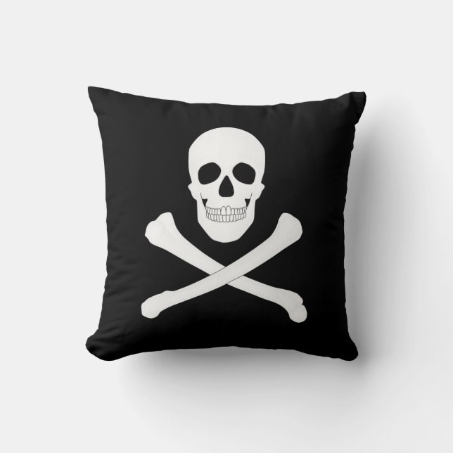 Pirate (Jolly Roger) Flag Throw Pillow (Front)