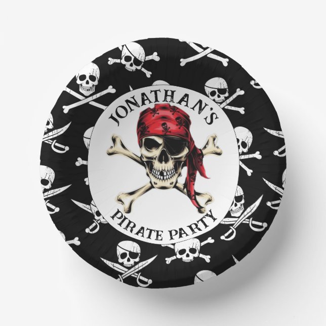 Pirate JOLLY ROGER  Paper Plate (Front)