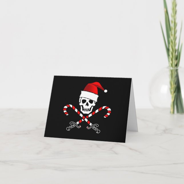 Pirate Jolly roger Père Noël Carte de Noël (Devant)