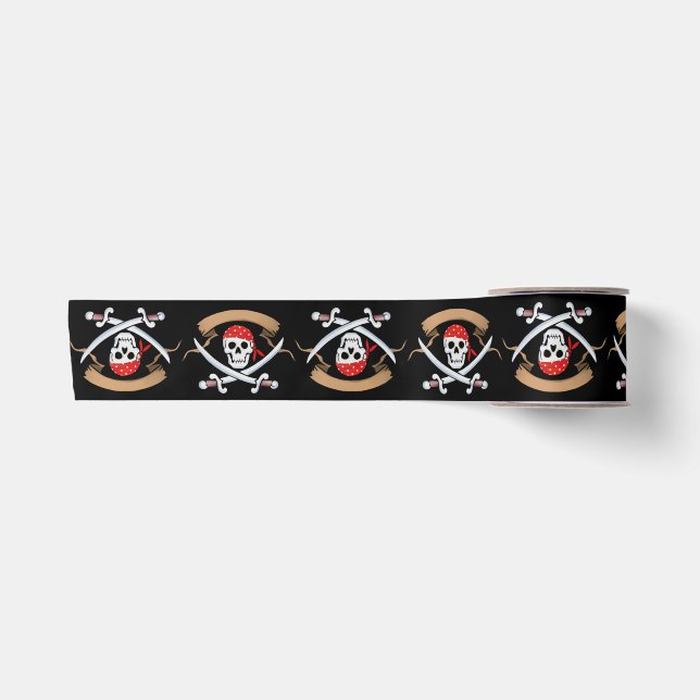 Pirate Jolly Roger Satin Ribbon (Front)