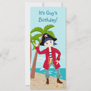 Pirate kid birthday party invitation