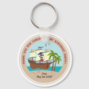 Pirate kid birthday party keychain