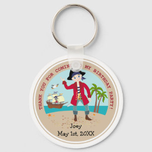 Pirate kid birthday party keychain