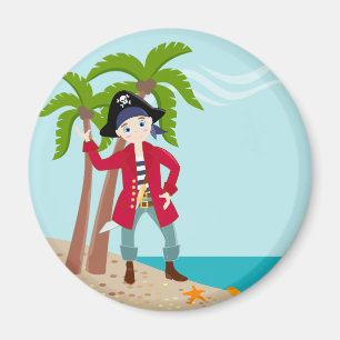 Pirate kid birthday party magnet